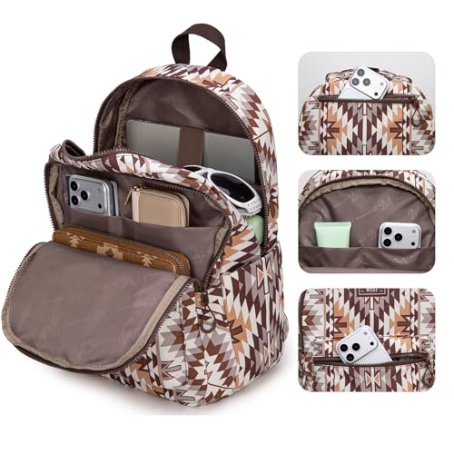 Montana West Backpack Purse for Women Western Aztec Backpack Purse Lightweight Casual Daypack for Travel - color: Brown