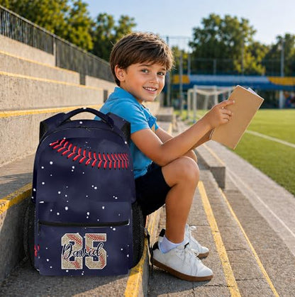 Personalized Baseball Drip Backpack for Kids Boys Girls, Blue Ice Cream Print Travel Bag, Multi Pocket Everyday Backpack (#7) - color: #7