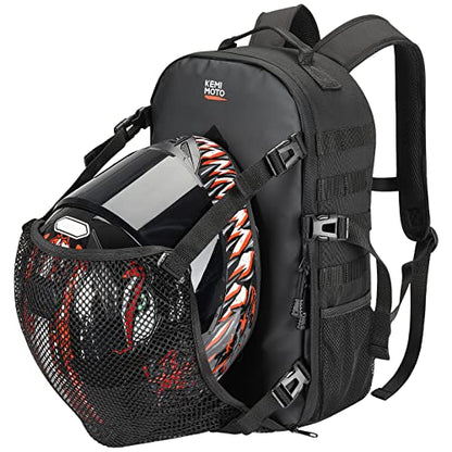 KEMIMOTO Motorcycle Helmet Backpack, 20L Storage Bag with Expandable Hidden Net for Full Face Helmet, Riding & Daily Commute Gift for Men - size: 20L