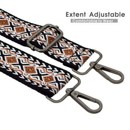 Replacement Purse Strap Shoulder Strap Adjustable Crossbody Strap for Women Crossbody Wide Shoulder Bag - color: Blackf-gun Metal Buckle