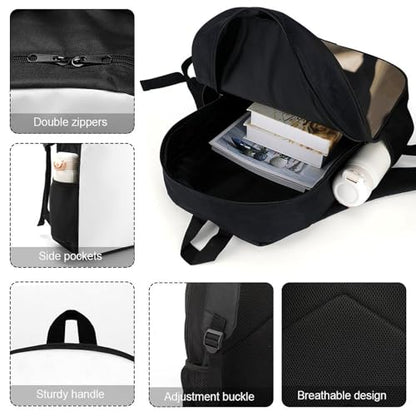 Travel Laptop Backpack Slim Durable Lightweight Back Pack Cute Black Pug Dog Puppy Small Backpack For Women Men - color: Black Pug Dog Puppy