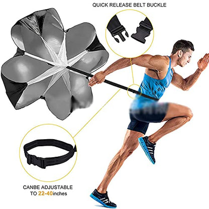Resistance Parachute Running Umbrella, Speed Resistance Training Parachute Equipment, Resistance Training Tool, with Adjustable Strap/Carry Bag