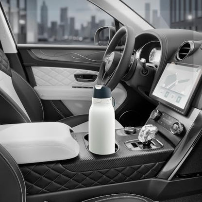 Meoky 24 oz Travel Water Bottle Stainless Steel: Leak Proof Locking Lid, 2-in-1 Straw and Spout, 24 Hours Cold, Top Handle, BPA Free, Slim Insulated Water Bottle for Car Ourdoor, Frost - color: Frost