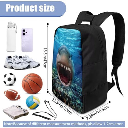 Basketball Backpack With Separate Ball Compartment And Shoes Fit Basketball Volleyball Football - color: Great White Shark