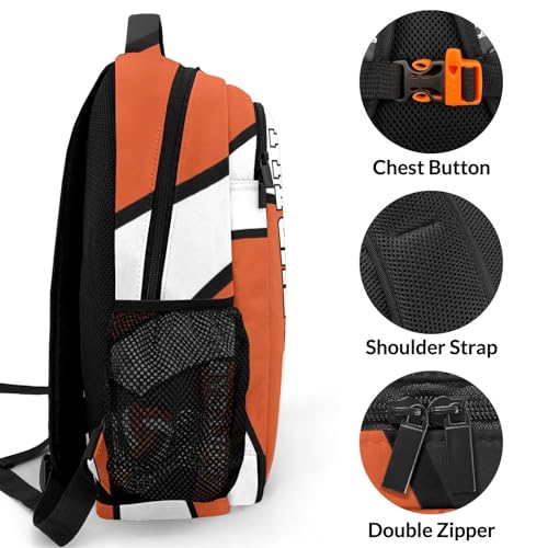 Volleyball Orange Black Customized Waterproof Backpacks Shoulders Bags Daypacks - color: Muilti 19