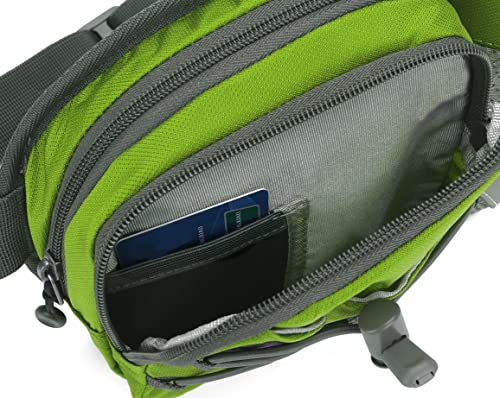 Waist Pack with Water Bottle Holder for Running Walking Hiking Fanny Pack Hydration Belt - color: Bright Green