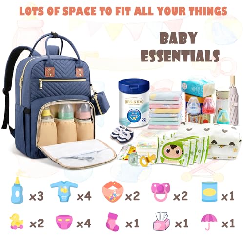 Tenot Baby Diaper Bag Backpack, Travel Diaper Bags for Baby Girl Boy Large Capacity Baby Bag Backpack for Women Peacock Blue - color: Peacock Blue
