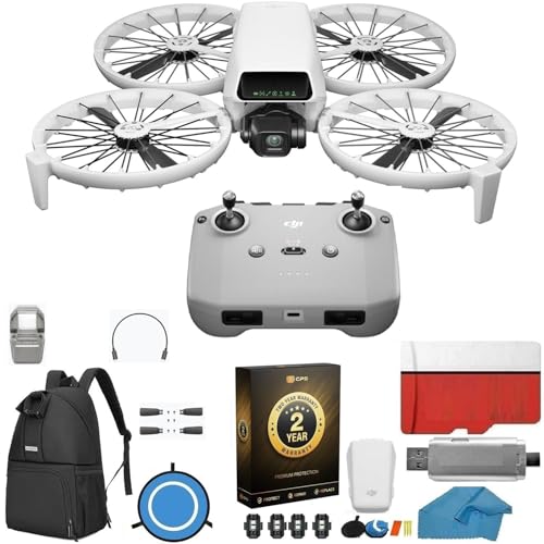 DJI Flip with RC-N3 Remote & 2-Year Warranty | 4K UHD Camera Drone, Follow Me, Palm Takeoff, Under 249g, 128GB MicroSD, Backpack & Landing Pad Bundle