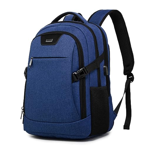 DUALSNG Travel Work Laptop Backpack With USB Charging Port Fits 15.6 15 14 13 Inch Laptop and Notebook Business Anti Theft College Computer Bag Back Pack for Women Men - Navy Blue - color: Blue, size: 15.6 Inch