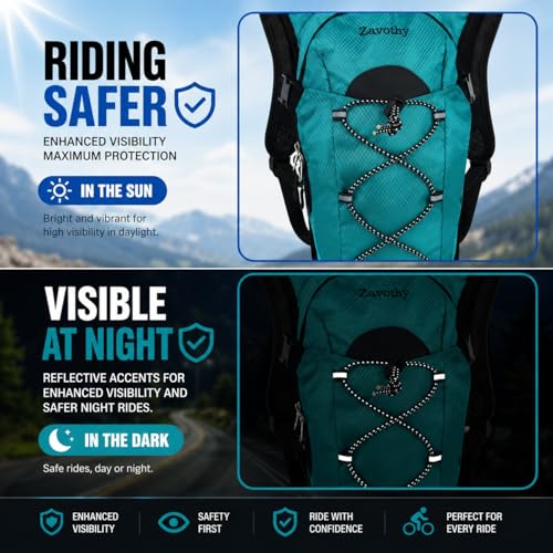 Zavothy Hydration Backpack with 2L Hydration Bladder Water Backpack for Hiking Hydration Pack for Running Cycling Hiking - color: Green