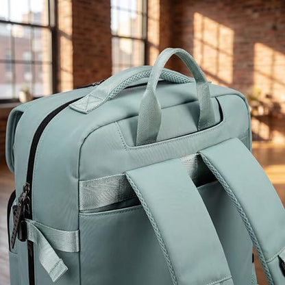 Travel Backpack Water Resistant Large Laptop Backpack with Shoe Compartment Multi-Pocket Carry on Backpack for Business Work Trip - color: Green