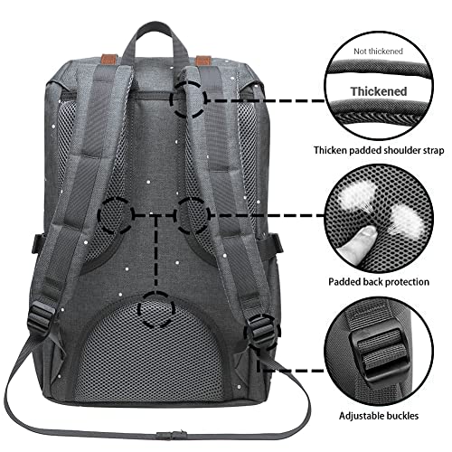 KAUKKO Laptop Outdoor Backpack Traveling Daypack Hiking Rucksack Large Capacity Bag Fits 15.6"(5-7-Graypoint) - color: 5-7greypoint