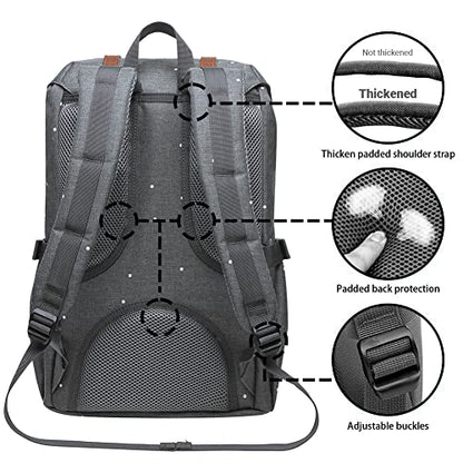 KAUKKO Laptop Outdoor Backpack Traveling Daypack Hiking Rucksack Large Capacity Bag Fits 15.6"(5-7-Graypoint) - color: 5-7greypoint