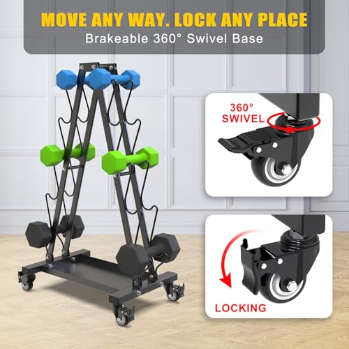 Kipika Heavy Duty 3 Tier Dumbbell Rack Multifunctional, Weight Rack for Dumbbells, Home Gym Equipment, Suitable for Storage of Dumbbell, Kettle Bell, Barbell Plate, Barbell Bar - color: 5 Tier Tilt Shelf