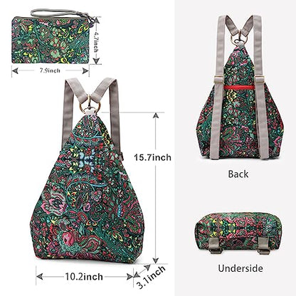 Black Butterfly Premium Backpack for Women, Bohemia Style Fashion Casual Daypack Backpack, Small Backpack Purse (03-green plus) - color: 03-green Plus