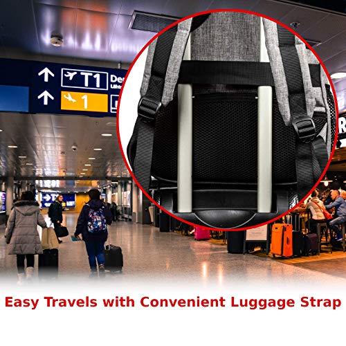 OPACK Travel Laptop Backpack, Business Anti Theft Slim RFID Blocking pocket Durable 15.6 Inch Laptops Backpack, USB Charging Port, Water Resistant College Laptop Bag