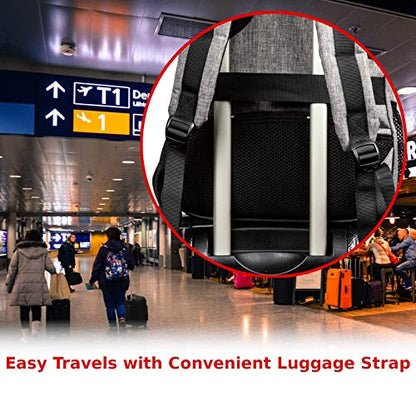 OPACK Travel Laptop Backpack, Business Anti Theft Slim RFID Blocking pocket Durable 15.6 Inch Laptops Backpack, USB Charging Port, Water Resistant College Laptop Bag