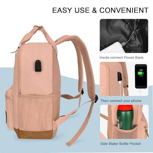 Goloni Small Carry On Travel Backpack with USB Charging Port, Lightweight Water Resistant Mini Carry-on Backpack for Men Women, Compact Personal Everyday Backpack,Pink - color: Pink
