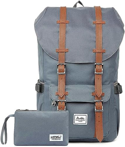KAUKKO Travel Laptop Backpack, Outdoor Rucksack, Causal backpack Fits 15.6"(Nylon Grey2pc) - color: Nylon Gray [2pcs], size: Large