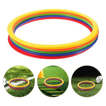 Kisangel 10pcs Speed and Agility Training Rings Plastic Exercise Hoops for Soccer Agility Drills Football Footwork Practice Outdoor Training Equipment