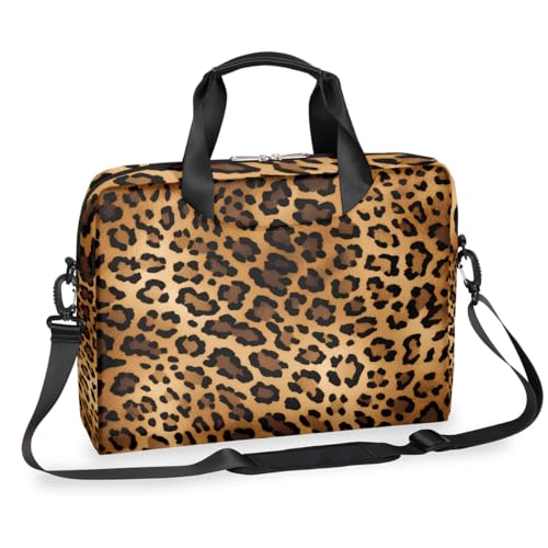 15.6 Laptop Case Retro Leopard Cheetah Animal Print Laptop Bag 16 Inch Briefcase with Shoulder Strap - color: Retro Leopard Cheetah Animal Print