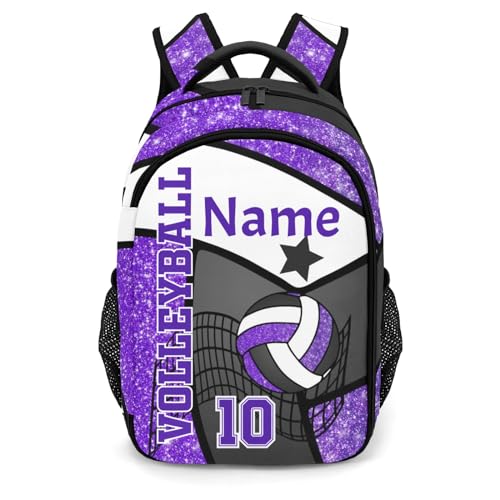 Volleyball Purple Print School Backpack Laptop Bag for Woman Man Gift - color: Muilti 1