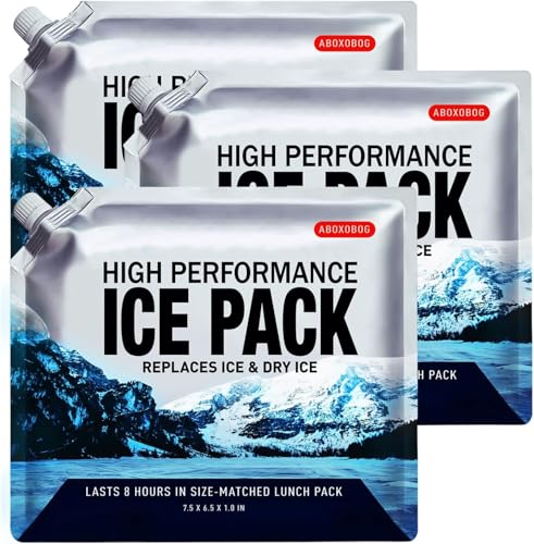 Reusable Ice Packs for Lunch Box Long Lasting Slim Gel Freezer Packs for Cooler Bag Cooler Backpack, Keeps Food Cold Fresh for Work & School (6.5"x7.5"x3P) - size: Small-3pk