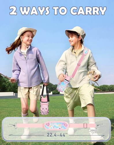 Miss Adola Water Bottle Carrier with Strap - Insulated Kids Water Bottle Holder for Boys Girls Bottle Bag for 10-18Oz - color: Pink Fishtail