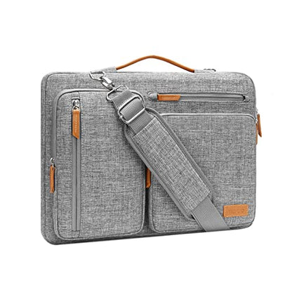 MOSISO 360 Protective Laptop Shoulder Bag,13-13.3 inch Computer Bag Compatible with MacBook Pro 14, HP, Dell, Lenovo, Asus Notebook,Side Open Messenger Bag with 4 Zipper Pockets&Handle, Gray - color: Gray, size: 13.3 inch