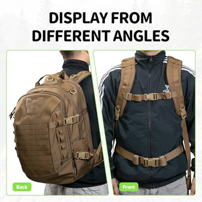 EXCELLENT ELITE SPANKER 43L Tactical Military Backpack for Men and Women Large Rucksack Assault Pack Bag for Outdoor Camping, Hiking,Travel Backpacking(Coyote Brown) - color: Coyote Brown