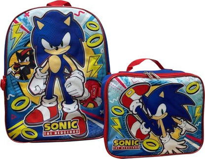 Ruz Sonic The Hedgehog 16 Inch Backpack With Detachable Matching Lunch Box (Sonic III) - style: Sonic Iii