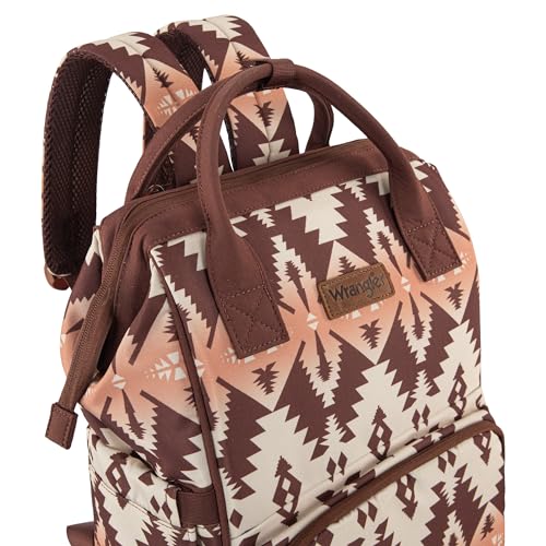 Montana West Wrangler Callie Diaper Bag Backpack with Stroller Straps Multifunction Baby Travel Bag WG2204-9110BR - color: Brown