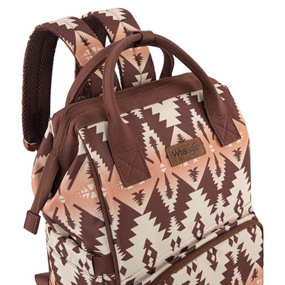 Montana West Wrangler Callie Diaper Bag Backpack with Stroller Straps Multifunction Baby Travel Bag WG2204-9110BR - color: Brown
