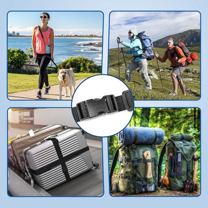 8 pack 5/8" Quick Side Release Buckles, Tri-Glide Slide Clip 16 PCS, 8 Metal D-Ring, Dual Adjustable No Sewing Clips, Plastic Buckles Replacement for Nylon Webbing Straps Backpack Belt Dog Collars - color: 5/8" 8 Pcs Buckle Set