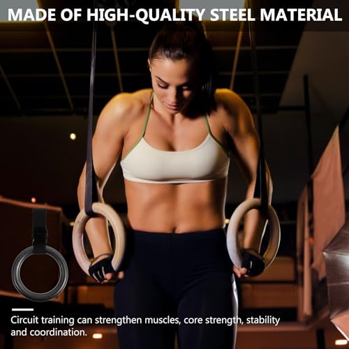 Adjustable Small Gymnastics Rings Set with Nylon Straps, Portable Fitness Workout Rings for Home and Campus Exercise Random Color