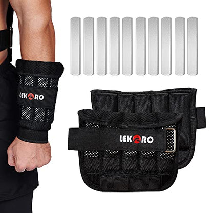 Wrist Ankle Weights with Removable Steel Bars, 1 Pair Adjustable Arm Leg Weights for Men and Women, No Leakage Design, Weighted Wrist Bands for Walking Jogging Yoga Pilates - color: Adjustable Wrist Arm Weights 2.2 LBS