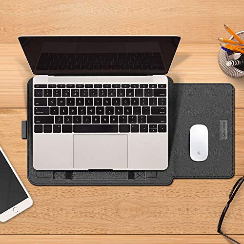 Laptop Sleeve 13-14" Case with Stand Compatible with Microsoft Surface Laptop 5/4/3/2 13.5", MacBook Air/Pro 13.3", PU Leather Sleeve for 15-16" Laptop Computers - Rose Gold - color: Rose Gold, size: 13-14 Inch