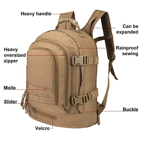 Greencity Laptop Backpacks Tactical 3 Day Expandable Bug Out Bag Classic Case Travel Hiking，Coyote - color: Coyote, size: Not with Belt