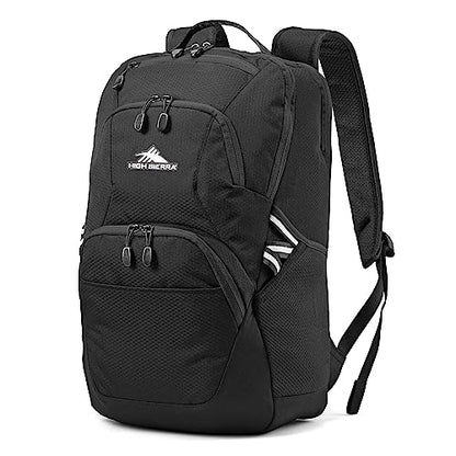 High Sierra Swoop Backpack with Laptop Pocket + Tablet Sleeve, Fits most 17” Laptops, 30L, Black - color: Black