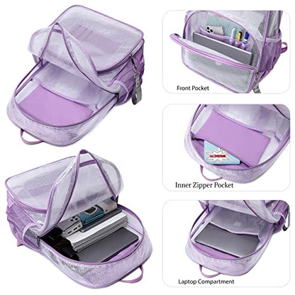 mygreen Heavy Duty Clear Bookbag Durable Plastic Transparent Clear Backpack for School Work Boy Men (Sky Blue, Large) - color: Sky Blue