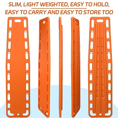 Jenaai 72.83 x 17.72 x 2.5 Inch Spine Board Stretcher with Backboard Straps, Backboard Immobilization Portable Spine Stretcher Plastics Lightweight Base Board (Orange) - color: Orange