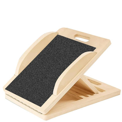 6-Angle Slant Board & Balance Board, 2-in-1 Wooden Mobility Board, Adjustable 40° Incline Stretch Board with Non-Slip Surface, Calf Stretcher and Ankle Balance Board for Adults, Squats, Stability Workouts - color: Dual