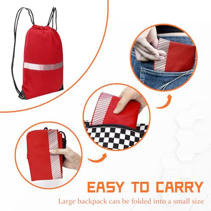 AYKRM Custom Red Drawstring Backpack Bag work Sackpack logo - color: Red-logo