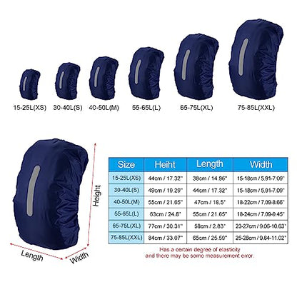 PATIKIL Waterproof Backpack Rain Cover, Non-Slip Backpack Cover with Vertical Reflective Strap Stay Dry for Hiking, Camping, Hunting - color: Dark Blue, size: X-Small