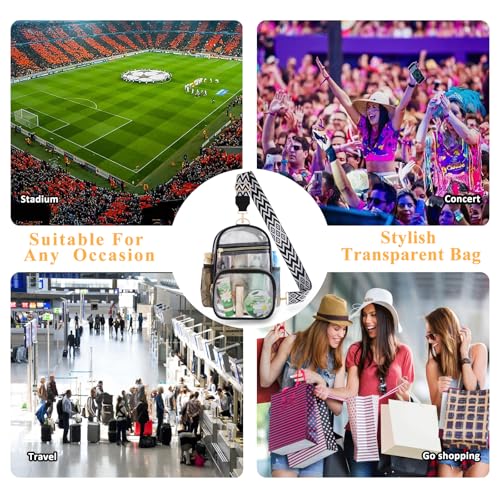 Clear Bag Stadium Approved Events Concerts Sports Outdoors Water Bottle Holder,Clear Purse for Women Men Handbags - color: 1# Black-a