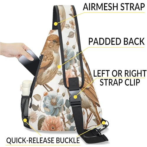 Pickleball Bag for Women Men Adjustable Crossbody Sling Backpack Hold Pickleball Paddle Water Bottle - color: Multicolor 15
