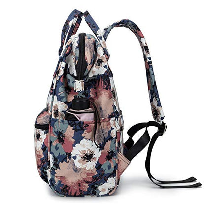 Kinmac Waterproof Laptop Backpack For Laptop Up to 15.6 Inch Men Women Travel Outdoor Backpack (Camellia) - color: Camellia（open Wide）
