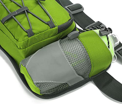 Waist Pack with Water Bottle Holder for Running Walking Hiking Fanny Pack Hydration Belt - color: Bright Green
