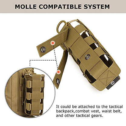 Molle Water Bottle Holder, Tactical Molle Water Bottle Pouch, Tactical Backpack Attachment Pouches - color: Grey