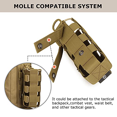 Molle Water Bottle Holder, Tactical Molle Water Bottle Pouch, Tactical Backpack Attachment Pouches - color: Brown